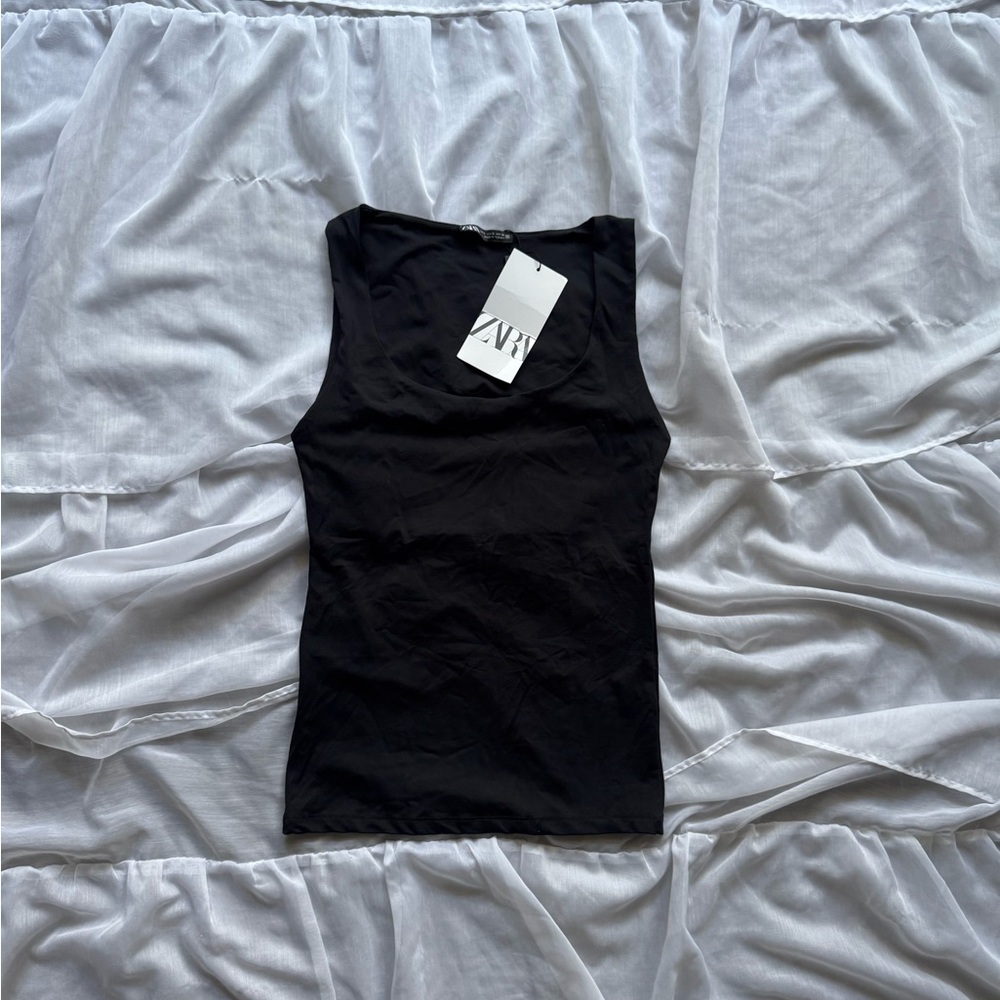 Zara Wide Strap Polyamide Top